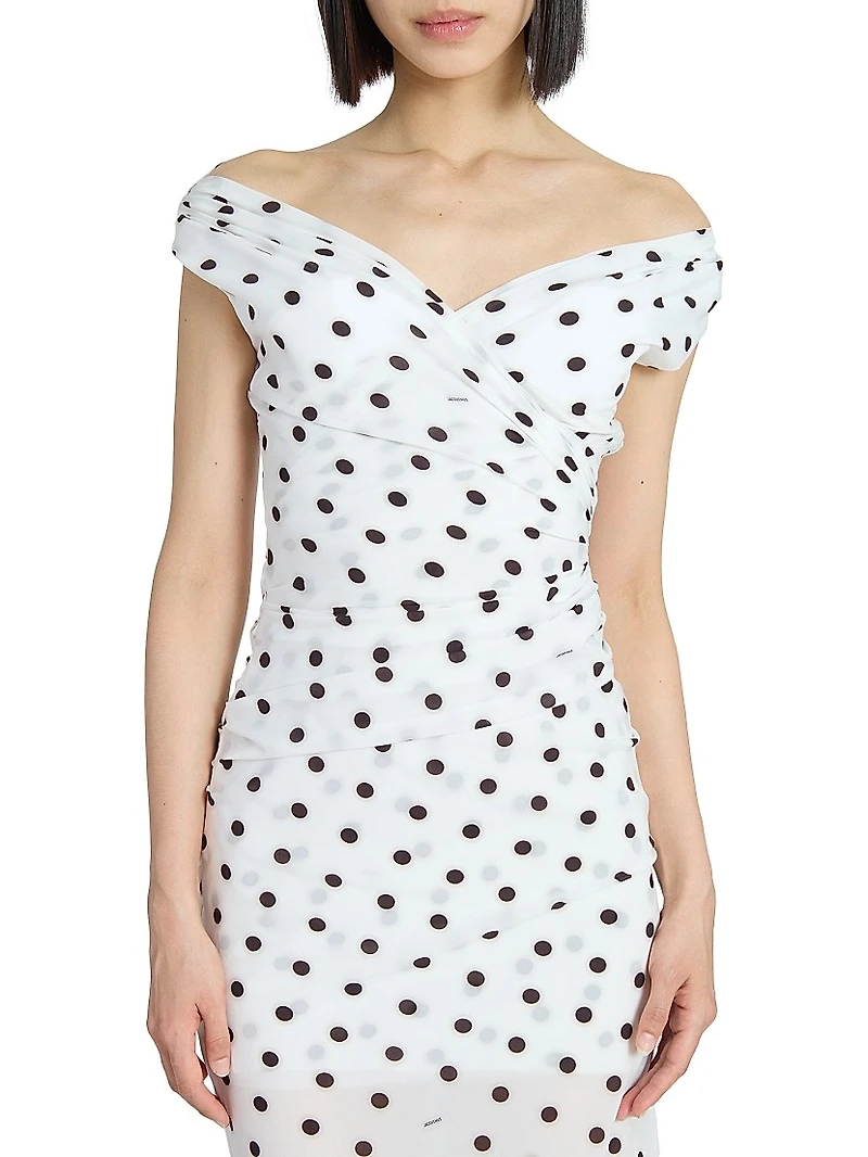 Rita Polka Dot Sheath Gown