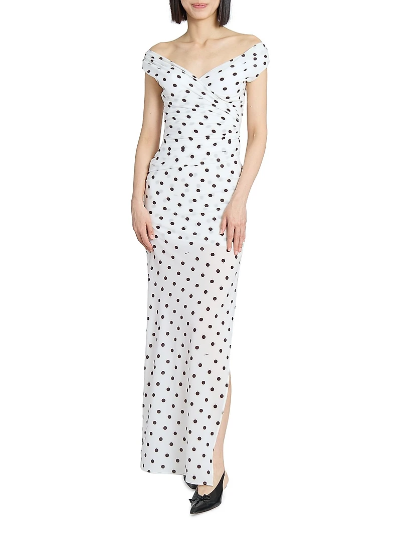 Rita Polka Dot Sheath Gown