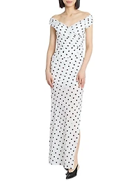 Rita Polka Dot Sheath Gown