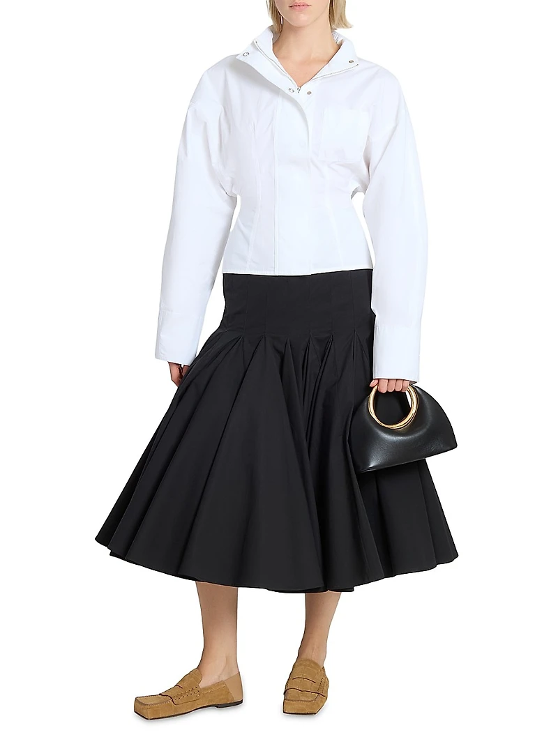 Agave Drop Waist Midi-Skirt