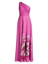 Atlas Floral One-Shoulder Gown