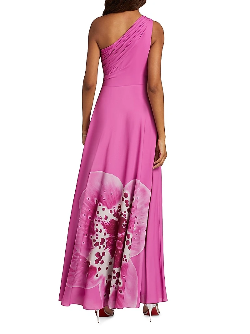 Atlas Floral One-Shoulder Gown