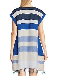 Elina Striped Cotton V-Neck Caftan