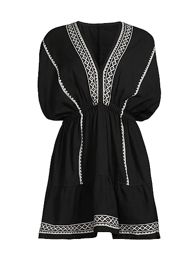 Alem Cotton V-Neck Minidress