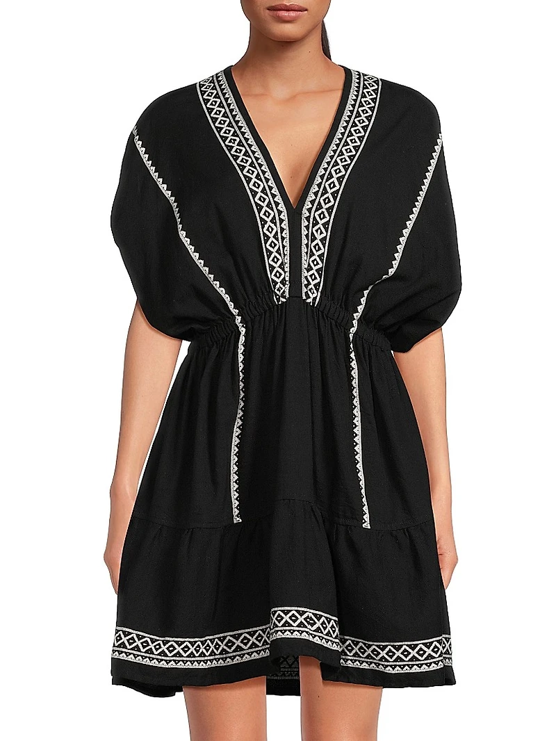 Alem Cotton V-Neck Minidress