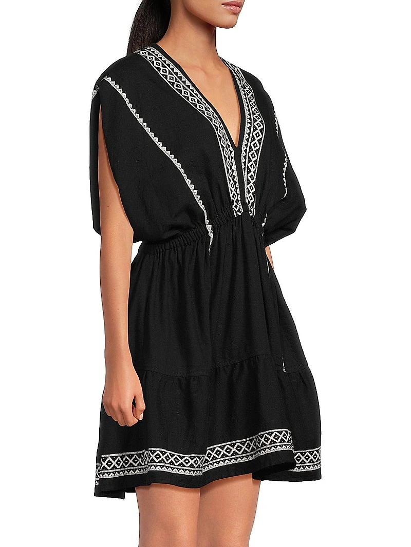 Alem Cotton V-Neck Minidress