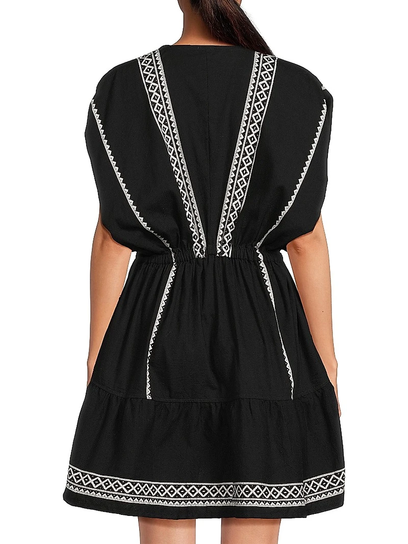 Alem Cotton V-Neck Minidress