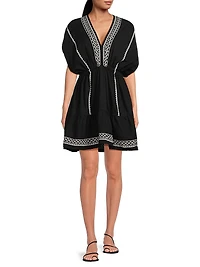 Alem Cotton V-Neck Minidress