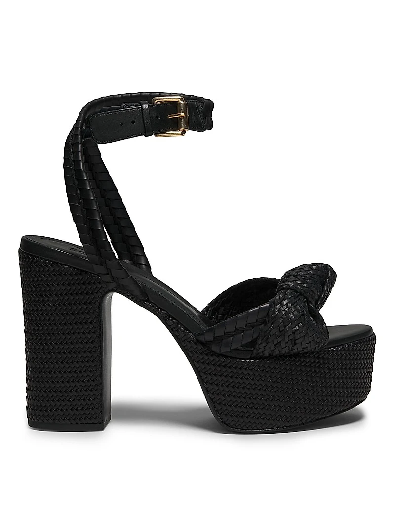 Khari 100MM Knotted Leather Platform Sandals