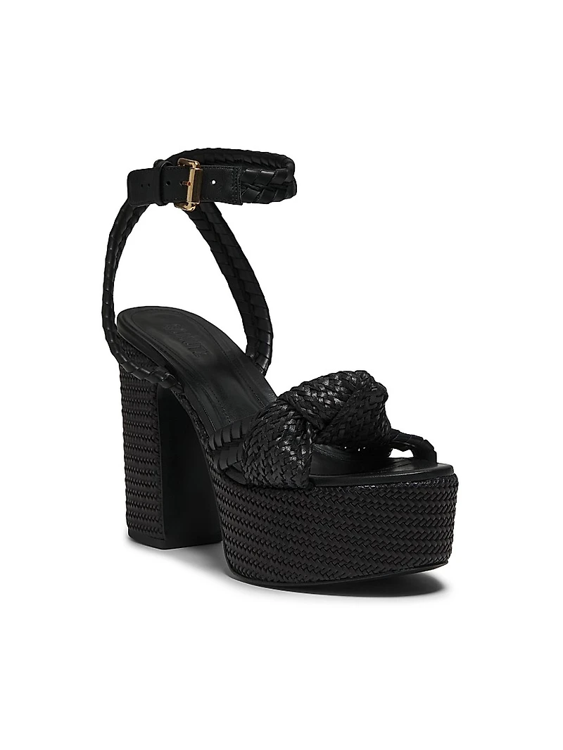 Khari 100MM Knotted Leather Platform Sandals