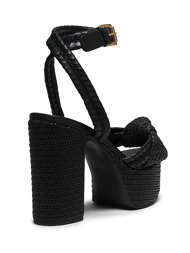 Khari 100MM Knotted Leather Platform Sandals