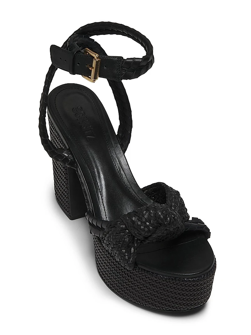 Khari 100MM Knotted Leather Platform Sandals