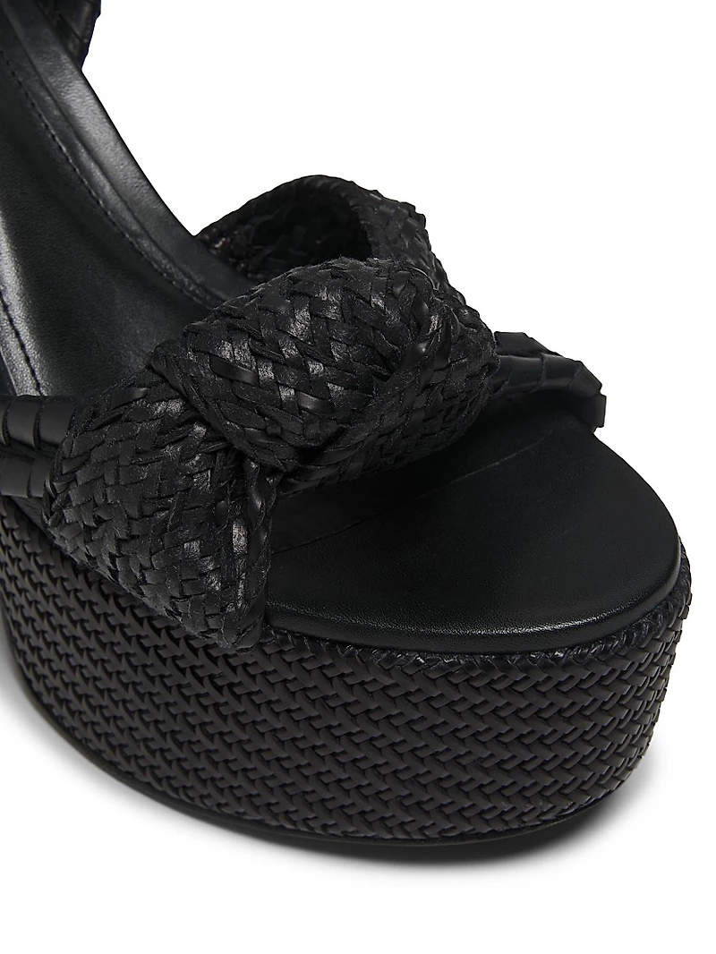 Khari 100MM Knotted Leather Platform Sandals
