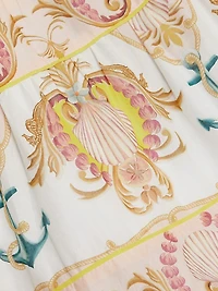 Maritime Magic Cotton Eyelet-Trim Midi-Dress