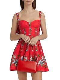 Sweet Bloom Bouquet Linen-Blend Minidress