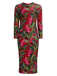 Dream Garden Jersey Midi-Dress