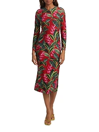 Dream Garden Jersey Midi-Dress