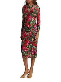 Dream Garden Jersey Midi-Dress