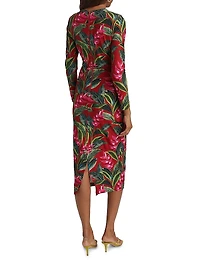 Dream Garden Jersey Midi-Dress