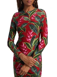 Dream Garden Jersey Midi-Dress