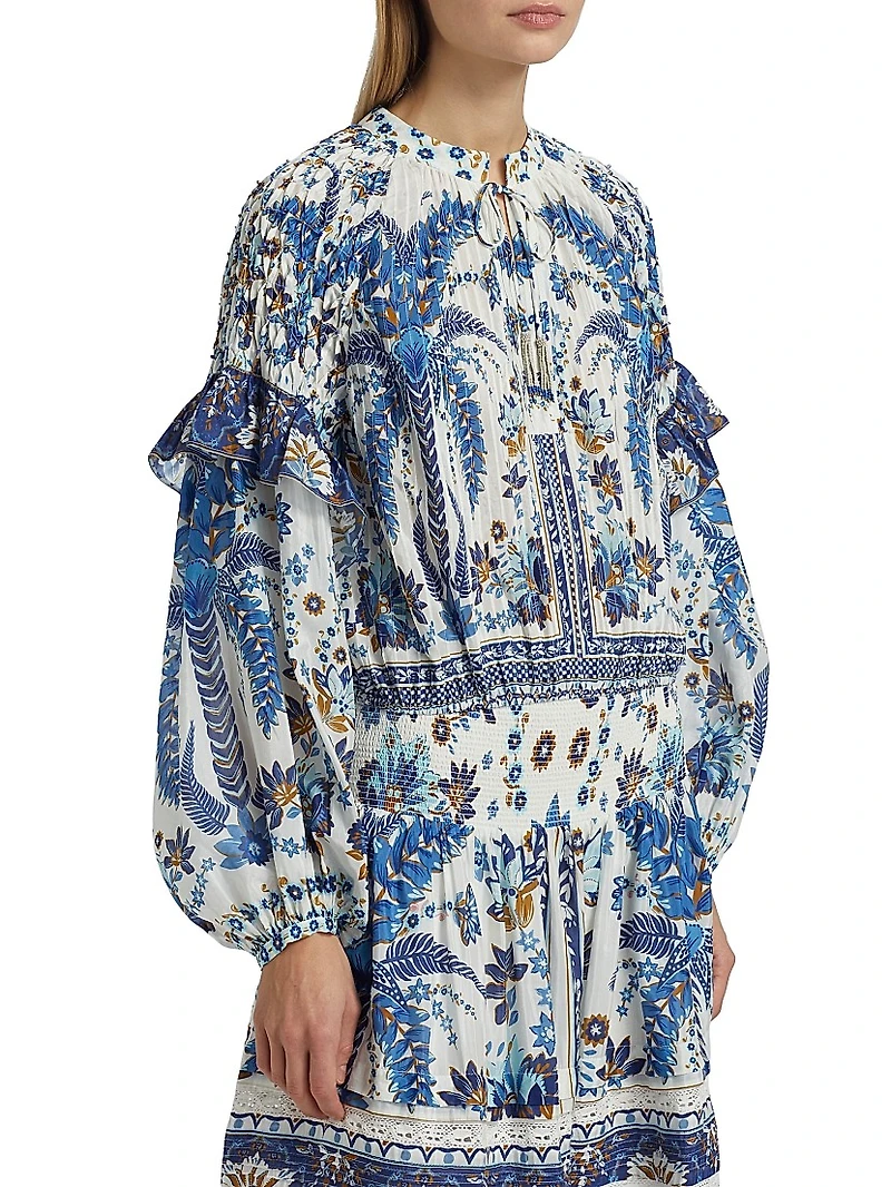 Ana Tapestry Cotton-Blend Blouse