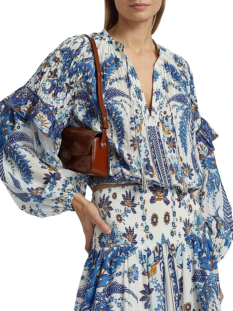 Ana Tapestry Cotton-Blend Blouse