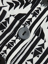 Monochrome Linen-Blend Botanical-Print Romper