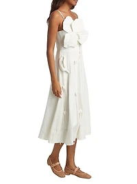 Garden Appliqué Sleeveless Midi-Dress