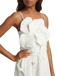 Garden Appliqué Sleeveless Midi-Dress