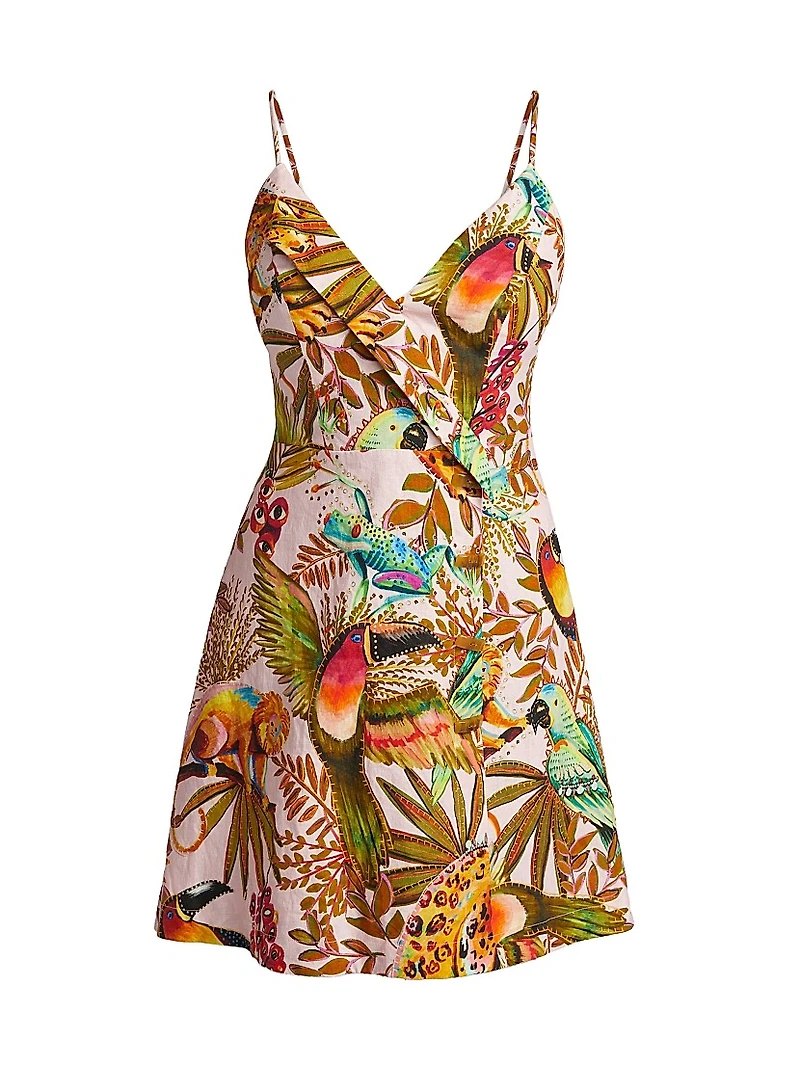 Into The Jungle Ruffled Minidress
