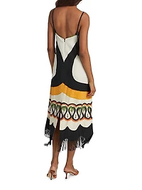Coconut Tree Flow Cutwork Midi-Dress