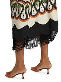 Coconut Tree Flow Cutwork Midi-Dress