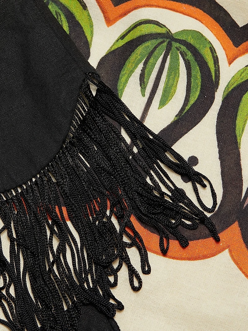 Coconut Tree Flow Cutwork Midi-Dress