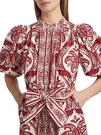 Tropical Cameo Printed Cotton Romper