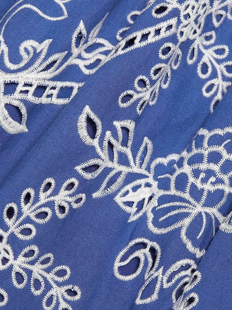 Romantic Richelieu V-Neck Maxi Dress