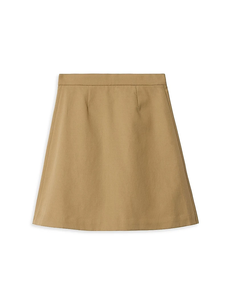 Little Girl's & Ada Cotton-Twill Pleated Skirt