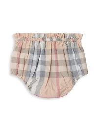 Baby Girl's Smocked Check Dress & Bloomers Set