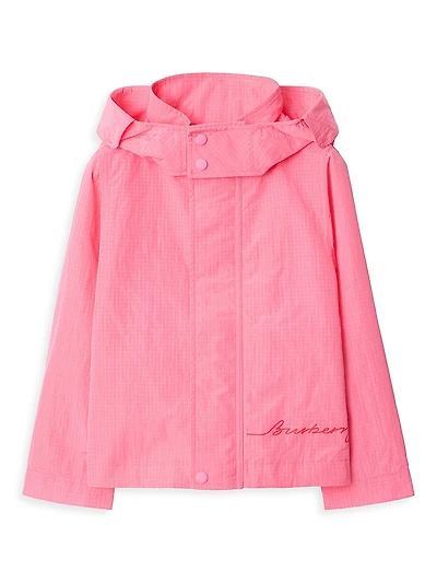 Baby Girl's, Little Girl's & Logo Grid Nylon Jacket