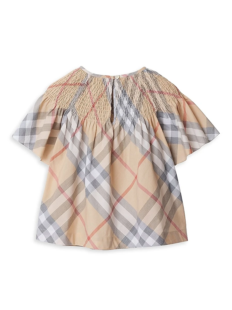 Baby Girl's, Little Girl's & Check Cotton Top
