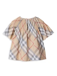 Baby Girl's, Little Girl's & Check Cotton Top