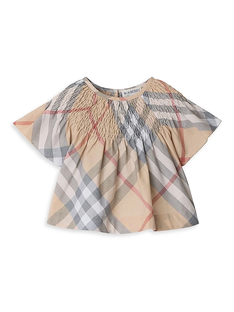 Baby Girl's, Little Girl's & Check Cotton Top