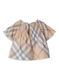 Baby Girl's, Little Girl's & Check Cotton Top