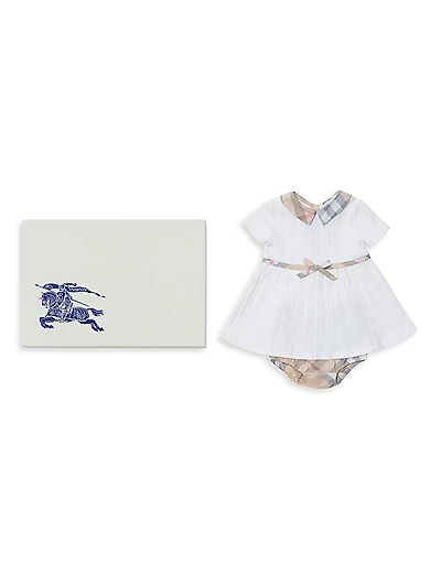 Baby Girl's Stretch Cotton Dress & Bloomers Set
