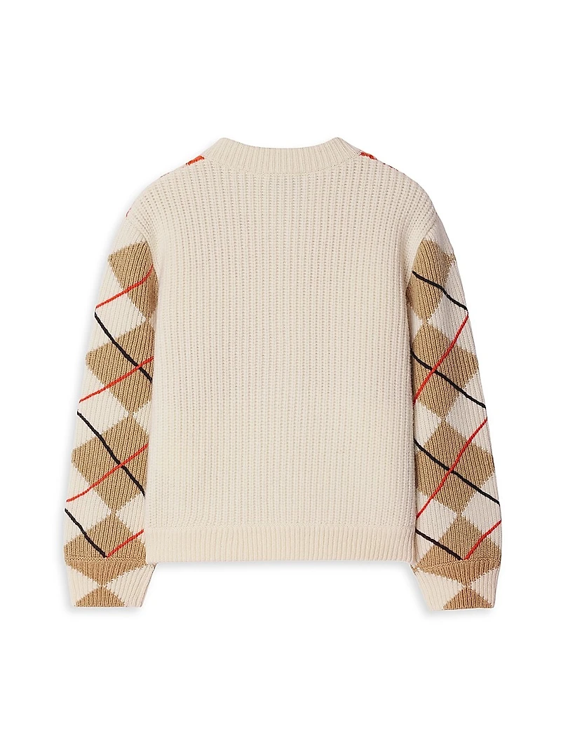 Little Girl's & Argyle Wool Cardigan