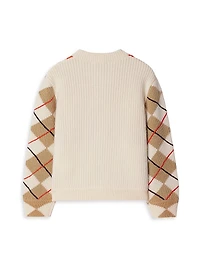 Little Girl's & Argyle Wool Cardigan