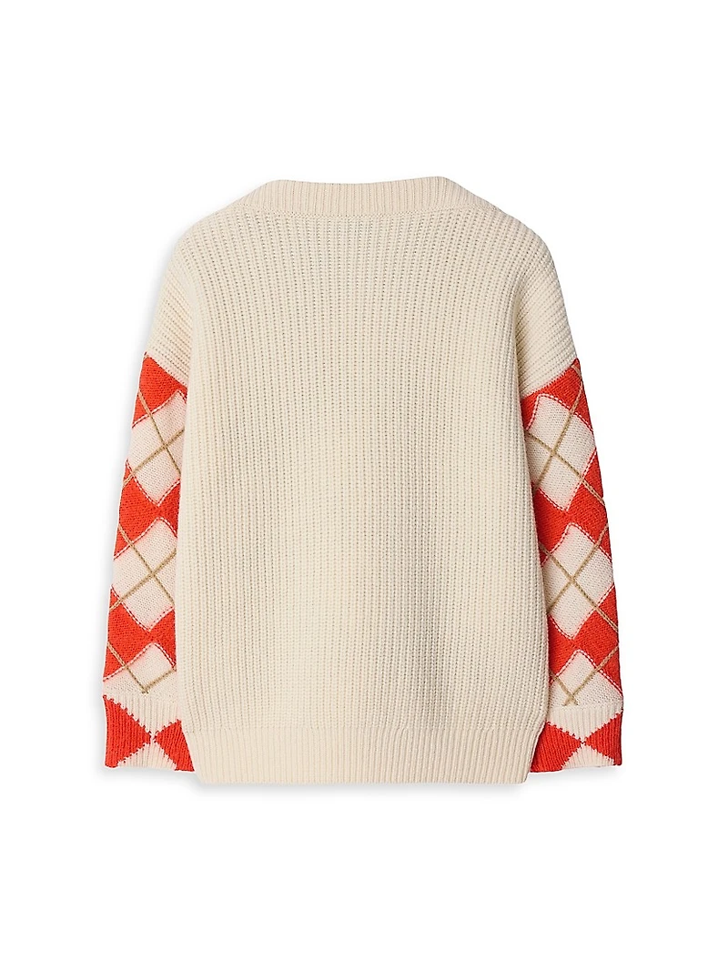 Little Girl's & Argyle Wool Cardigan