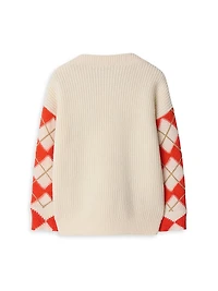 Little Girl's & Argyle Wool Cardigan