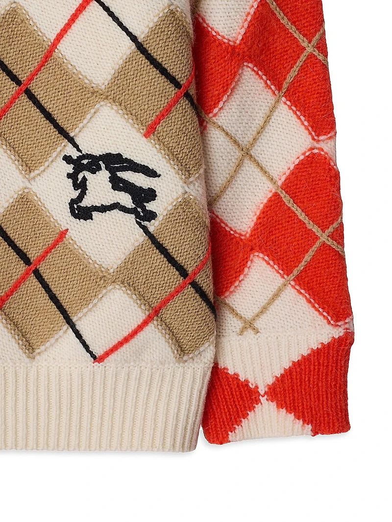 Little Girl's & Argyle Wool Cardigan