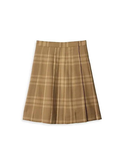 Little Girl's & Estelle Check Wool Skirt