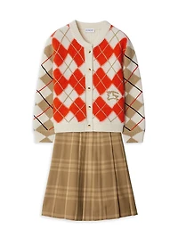 Little Girl's & Estelle Check Wool Skirt